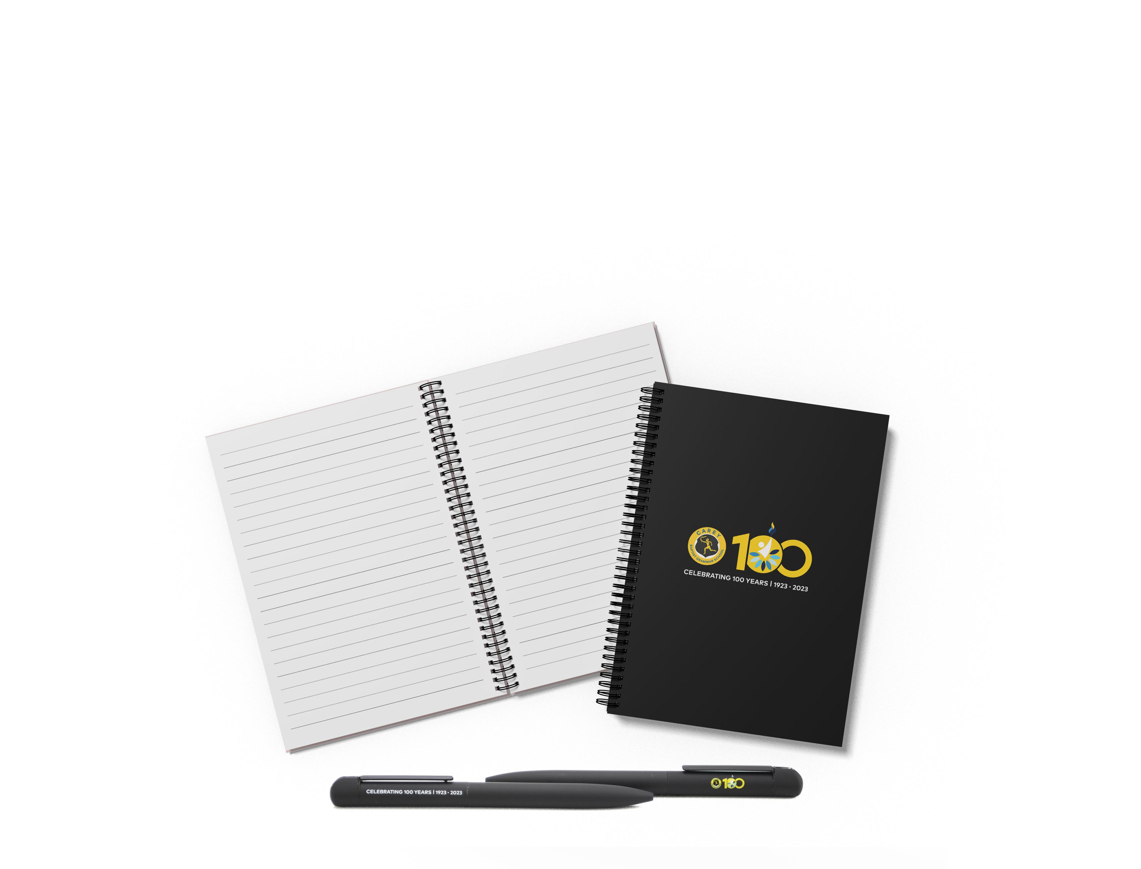 Slimline centenary notepad and ballpoint twist pen