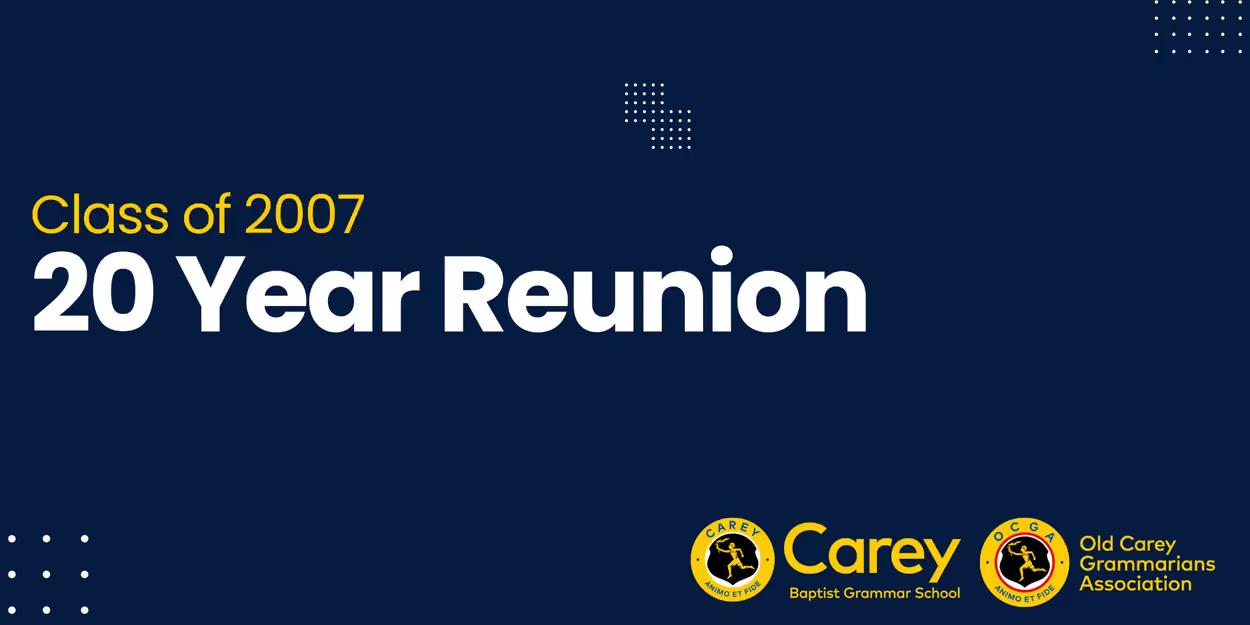 Class of 2007 – 20 Year Reunion