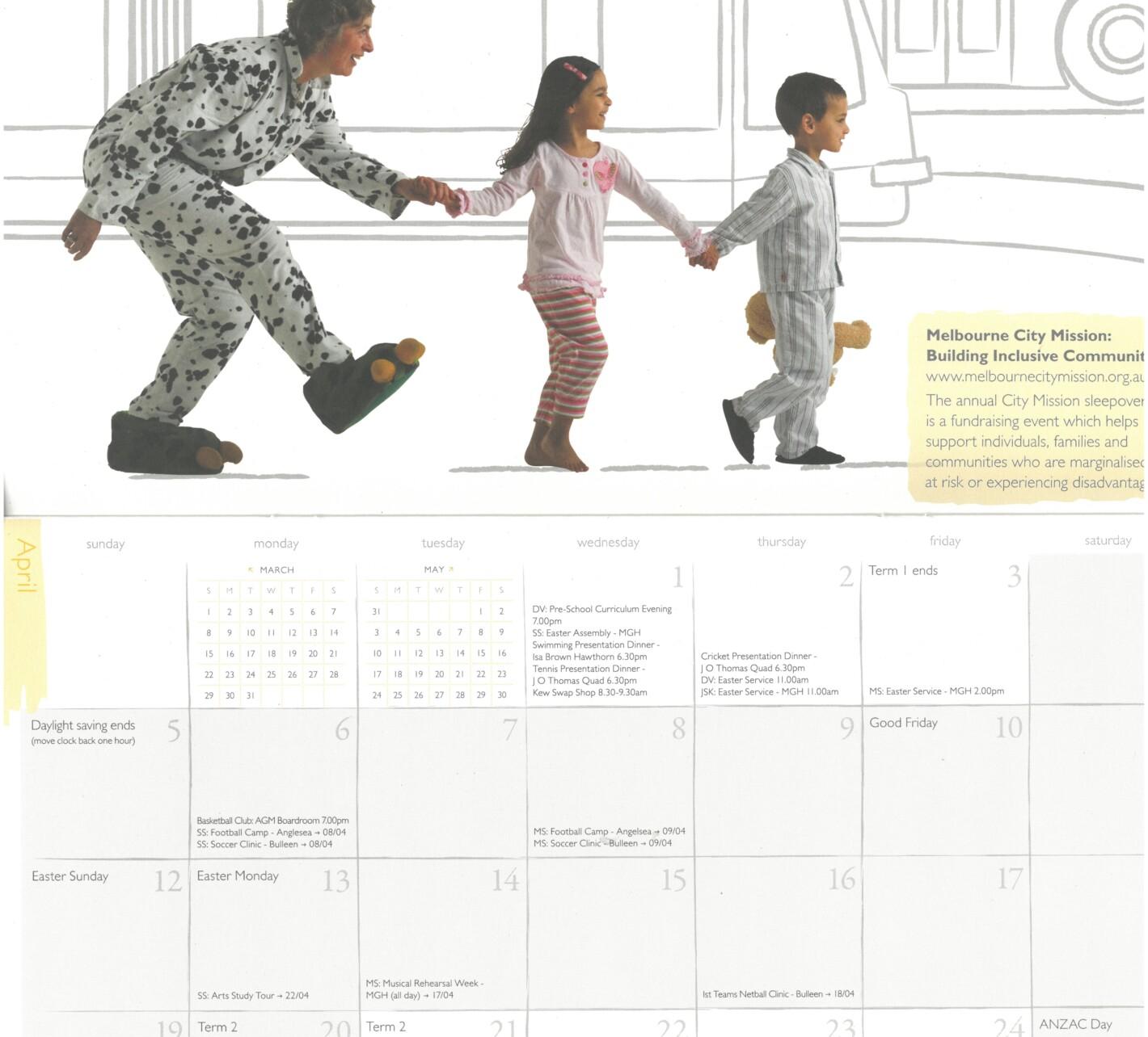 April in the 2009 Carey calendar