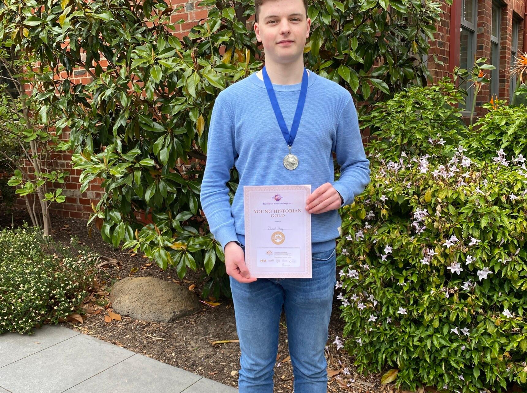 David in Year 12 won first place in Victoria in the Wartime Experiences category of the National History Challenge 2023!