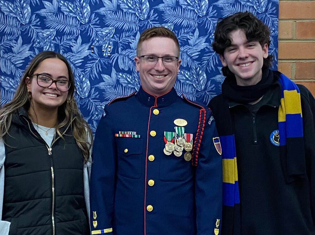 Our Senior School Music Captains with Chief Warrant Officer Jeffrey Spenner