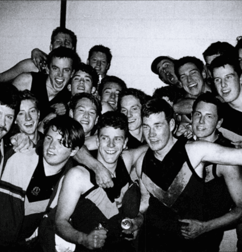 The 1998 First XVIII Football Team (Hugh is the second from the back left)