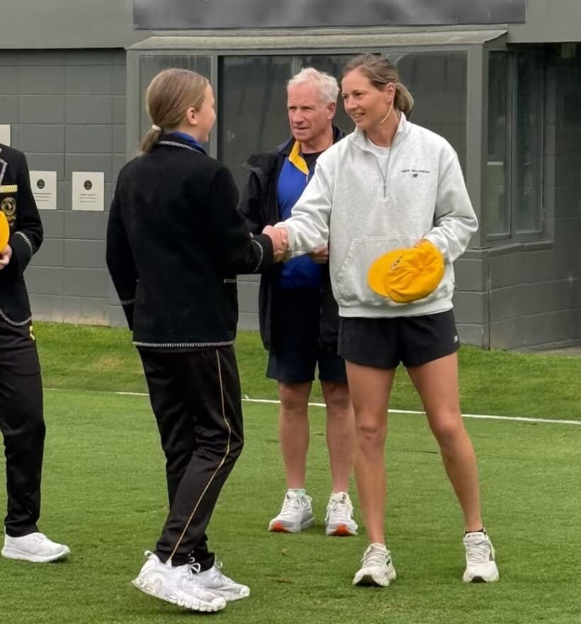 The First XI were presented their baggy yellow caps by Carey alum and former Australian Cricket Captain, Meg Lanning.