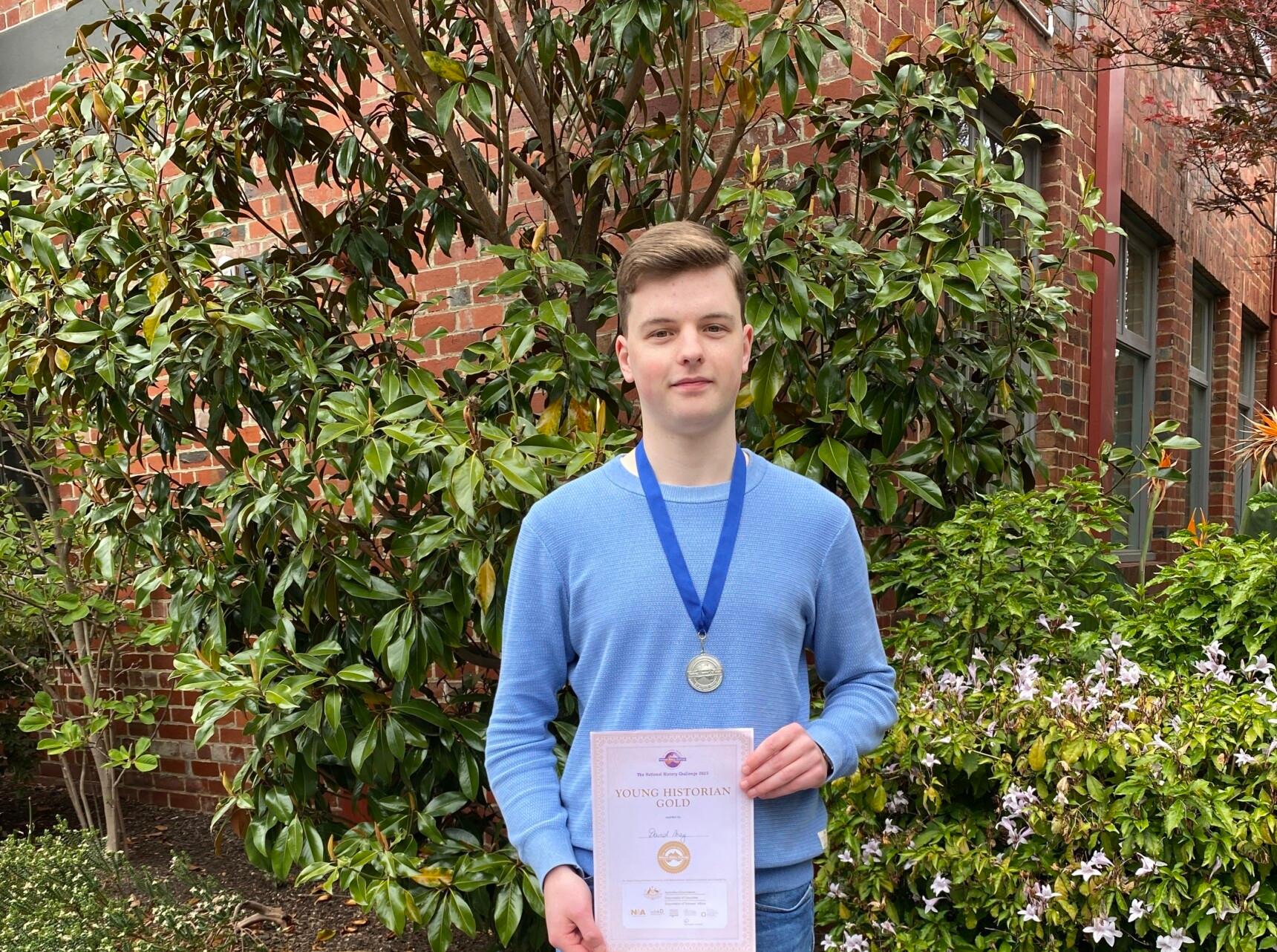 David in Year 12 won first place in Victoria in the Wartime Experiences category of the National History Challenge 2023!