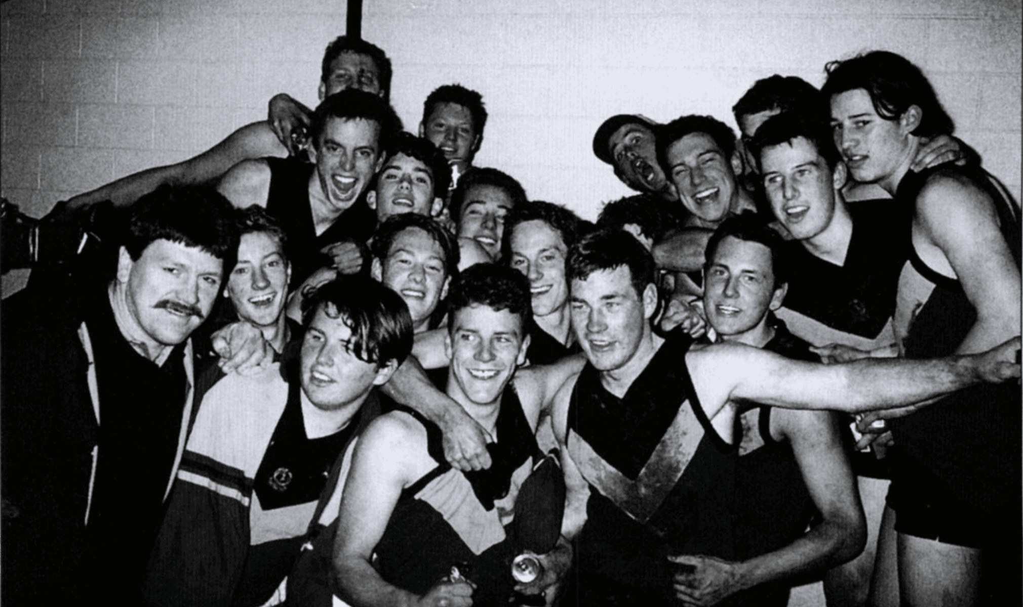 The 1998 First XVIII Football Team (Hugh is the second from the back left)